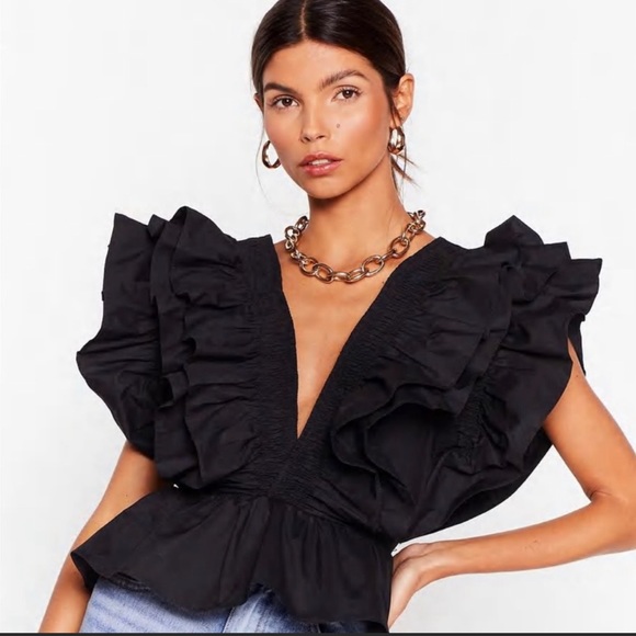 Nasty Gal Tops - NASTY GAL cropped ruffle blouse
